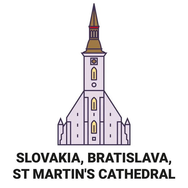 Σλοβακία Μπρατισλάβα Martins Καθεδρικός Ναός Ταξίδια Ορόσημο Γραμμή Διανυσματική Απεικόνιση — Διανυσματικό Αρχείο