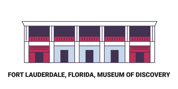 Estados Unidos Fort Lauderdale Florida Museo Del Descubrimiento Ilustración Vector — Archivo Imágenes Vectoriales