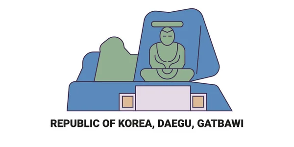 República Coréia Daegu Gatbawi Viagem Marco Linha Vetor Ilustração —  Vetores de Stock