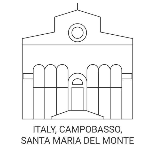 이탈리아 Campobasso Santa Maria Del Monte Travel Landmark Line Vector — 스톡 벡터