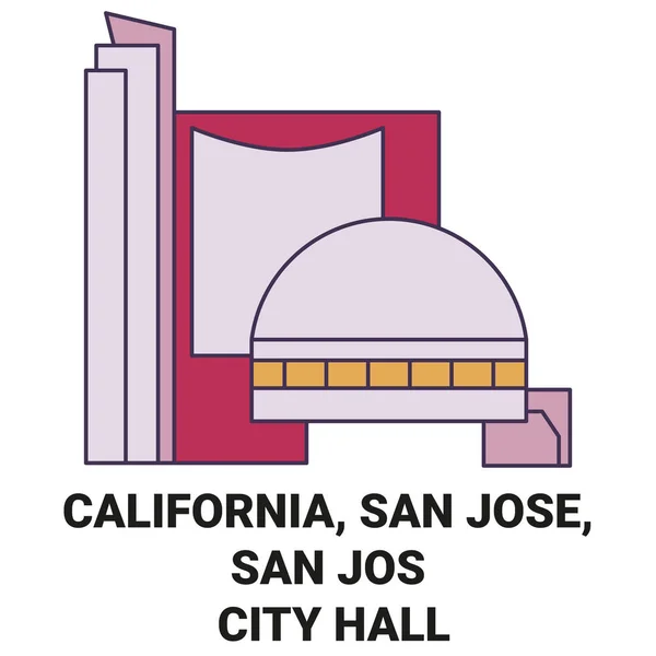 États Unis Californie San Jose San Jos City Hall Illustration — Image vectorielle