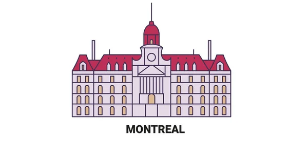 Kanada Montreal Reise Meilenstein Linie Vektor Illustration — Stockvektor