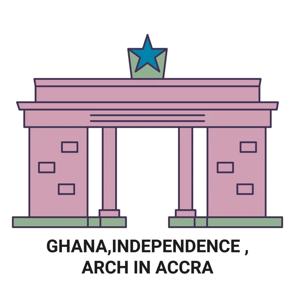 stock vector Ghana,Independence , Arch In Accra travel landmark line vector illustration