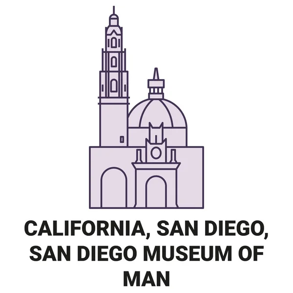 Vereinigte Staaten Kalifornien San Diego San Diego Museum Man Reisen — Stockvektor