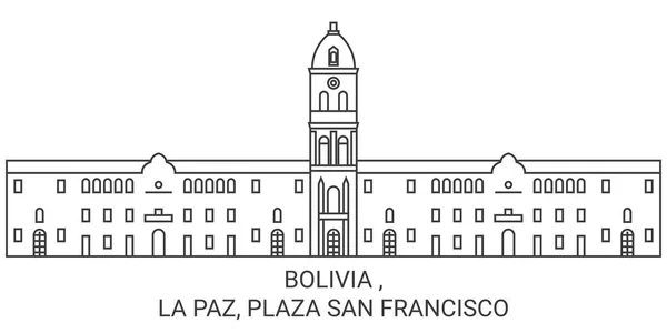 Боливия Пас Площадь Сан Франциско — стоковый вектор
