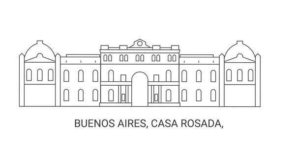 Αργεντινή Μπουένος Άιρες Casa Rosada Ταξίδια Ορόσημο Γραμμή Διανυσματική Απεικόνιση — Διανυσματικό Αρχείο