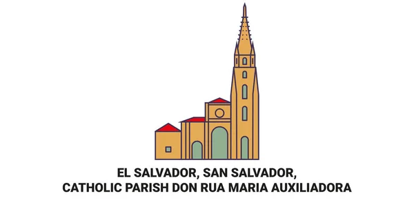 Сальвадор Сан Сальвадор Католический Приход Дон Руа Мария Ауксилиадора — стоковый вектор