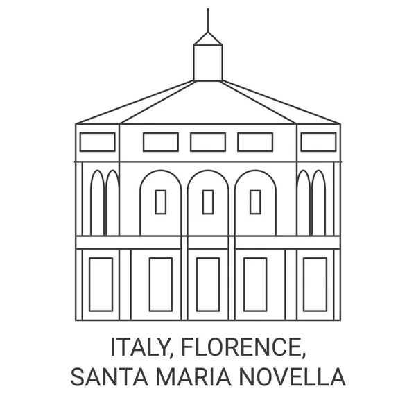 Olaszország Firenze Santa Maria Novella Utazás Mérföldkő Vonal Vektor Illusztráció — Stock Vector