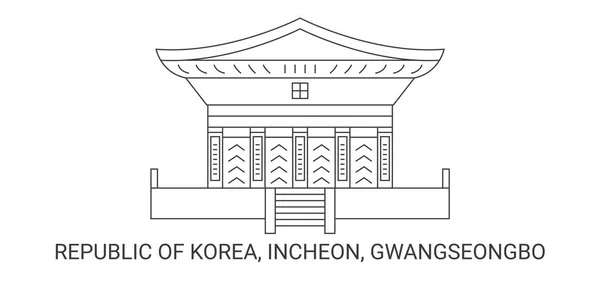 Republiken Korea Inchon Gwangseongbo Resor Landmärke Linje Vektor Illustration — Stock vektor