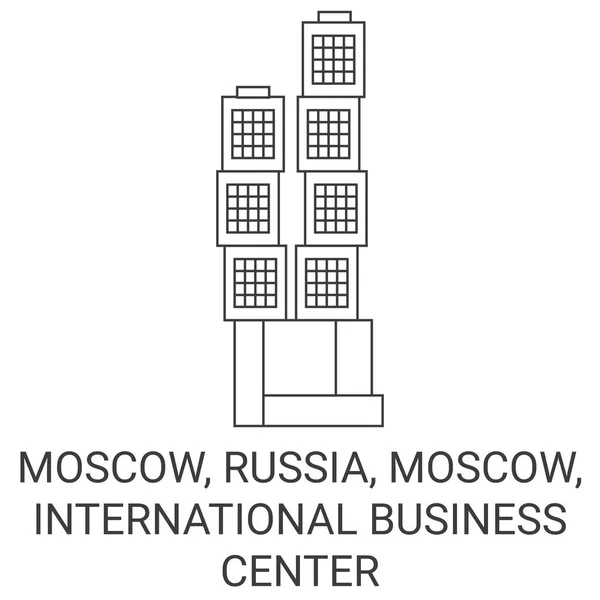 Россия Москва Москва Международный Бизнес Центр Туристической Векторной Иллюстрации — стоковый вектор