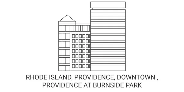 Estados Unidos Rhode Island Providence Downtown Providence Burnside Park Viagem —  Vetores de Stock