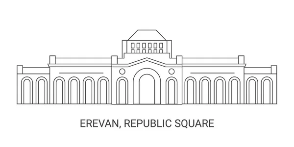 Вірменія Ереван Площа Республіки Ілюстрації Опорного Вектора — стоковий вектор