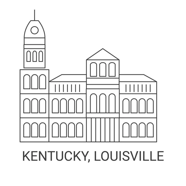 Spojené Státy Kentucky Louisville Travel Landmark Line Vector Illustration — Stockový vektor