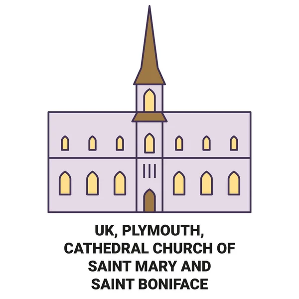 Inghilterra Plymouth Cattedrale Chiesa Santa Maria San Bonifacio Viaggi Pietra — Vettoriale Stock