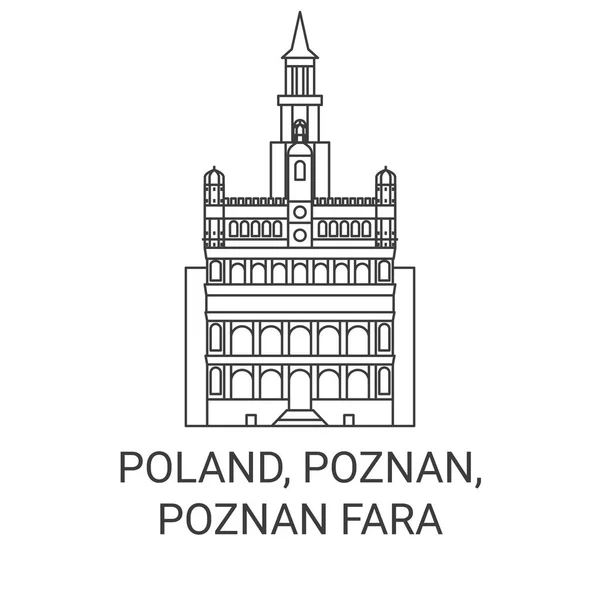 Polska Poznań Poznań Fara Podróżować Punkt Orientacyjny Linia Wektor Ilustracja — Wektor stockowy