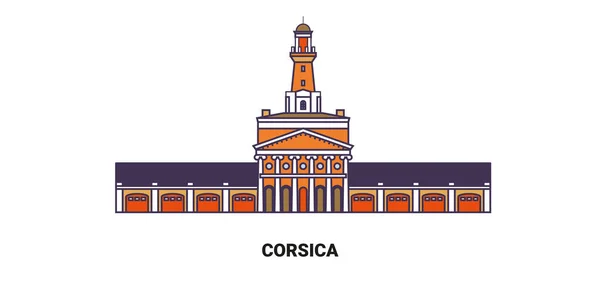 Francia Corsica Palazzo Viaggi Pietra Miliare Vettoriale Illustrazione — Vettoriale Stock