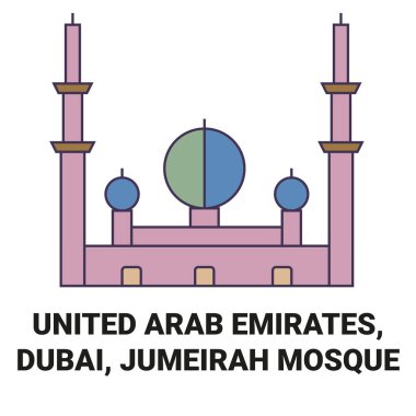 Birleşik Arap Emirlikleri, Dubai, Jumeirah Camii tarihi eser çizgisi çizimi