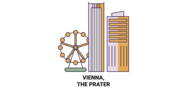 Avusturya, Viyana, Prater seyahat çizgisi vektör illüstrasyonu