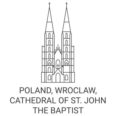 Polonya, Wroclaw, St. John Katedrali. Vaftizci seyahat çizgisi çizimi.