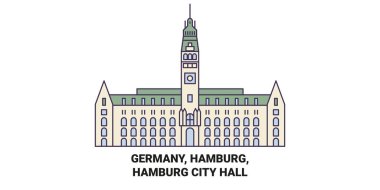 Almanya, Hamburg, Hamburg Belediyesi seyahat çizgisi vektör ilüstrasyonu