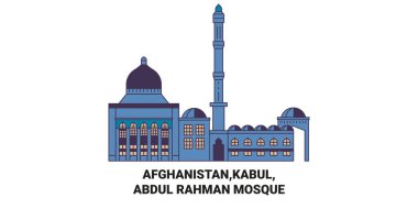 Afganistan, Kabil, Abdül Rahman Camii tarihi hat çizelgesi çizimi