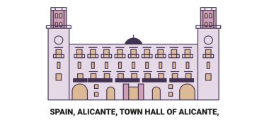 İspanya, Alicante, Alicante Belediye Binası, seyahat çizgisi çizelgesi çizimi
