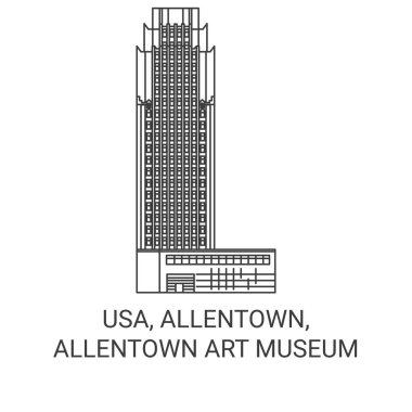 Usa, Allentown, Allentown Sanat Müzesi seyahat çizgisi vektör ilüstrasyonu