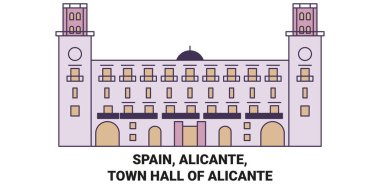 İspanya, Alicante, Alicante Belediye Binası seyahat çizgisi çizelgesi çizimi