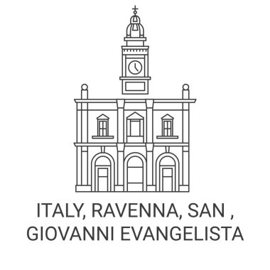 İtalya, Ravenna, San, Giovanni Evangelista seyahat çizgisi çizimi