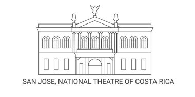 Kosta Rika, San Jose, Kosta Rika Ulusal Tiyatrosu, seyahat çizgisi çizimi
