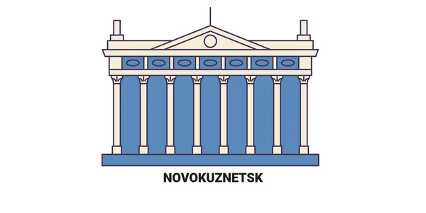 Russie Novokuznetsk Voyage Illustration Vectorielle Ligne Historique — Image vectorielle