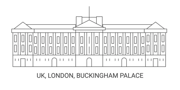 Inglaterra Londres Palácio Buckingham Ilustração Vetor Linha Referência Viagem —  Vetores de Stock