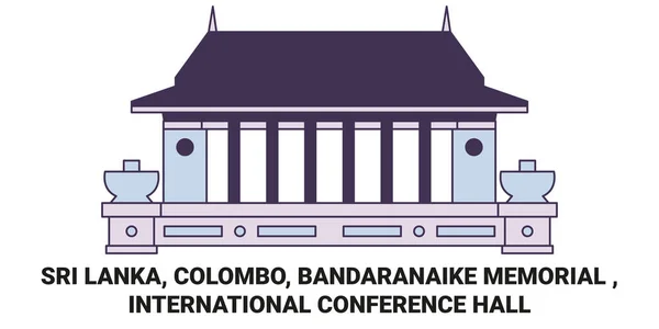 Σρι Λάνκα Κολόμπο Bandaranaike Memorial Διεθνές Συνέδριο Hall Ταξίδια Ορόσημο — Διανυσματικό Αρχείο