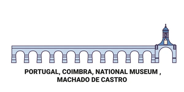 Португалия Коимбра Национальный Музей Векторная Иллюстрация Мачадо Кастро — стоковый вектор