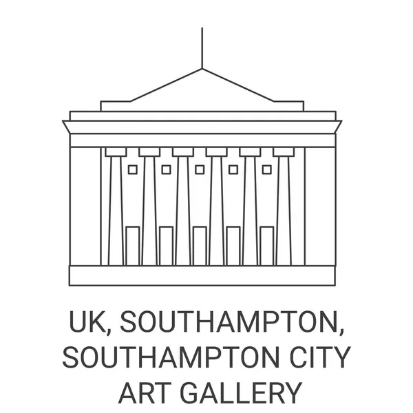 Anglia Southampton Southampton City Art Gallery Utazás Mérföldkő Vonal Vektor — Stock Vector