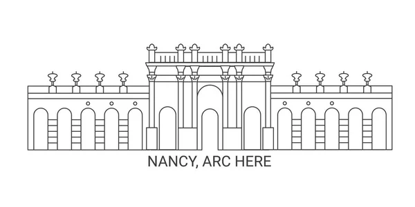 stock vector France, Nancy, Arc travel landmark line vector illustration