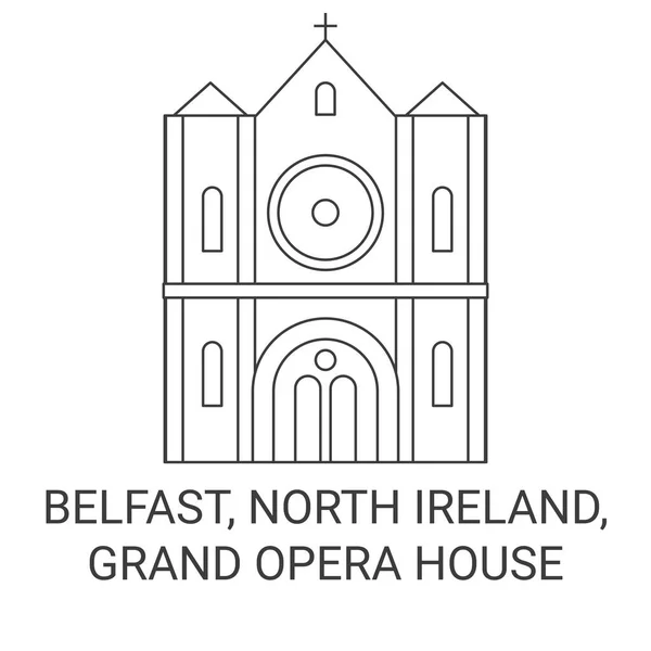 Irlanda Del Norte Belfast Grand Opera House Viaje Hito Línea — Archivo Imágenes Vectoriales