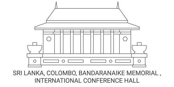 Σρι Λάνκα Κολόμπο Bandaranaike Memorial Διεθνές Συνέδριο Hall Ταξίδια Ορόσημο — Διανυσματικό Αρχείο