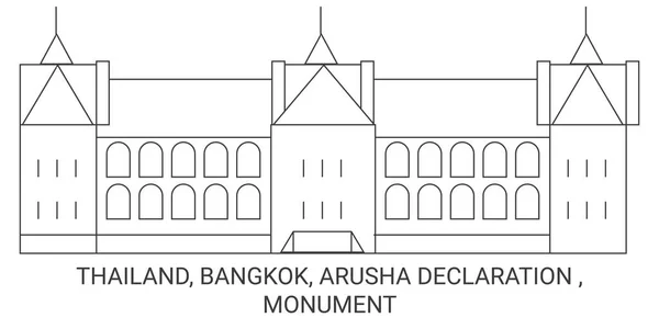 Таиланд Бангкок Арушская Декларация Векторная Иллюстрация — стоковый вектор