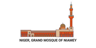 Nijer, Niamey Büyük Camii, seyahat çizgisi çizelgesi çizimi