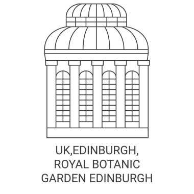 Uk, Edinburgh, Edinburgh Kraliyet Botanik Bahçesi Edinburgh seyahat çizgisi vektör çizimi