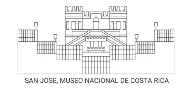 Kosta Rika, San Jose, Museo Nacional De Costa Rica seyahat çizgisi çizimi