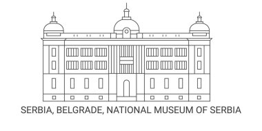Sırbistan, Belgrad ve Sırbistan Ulusal Müzesi tarihi sınır çizgisi illüstrasyonunu geziyor