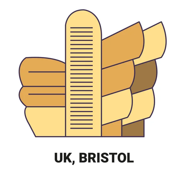 Inghilterra Bristol Viaggio Punto Riferimento Linea Vettoriale Illustrazione — Vettoriale Stock