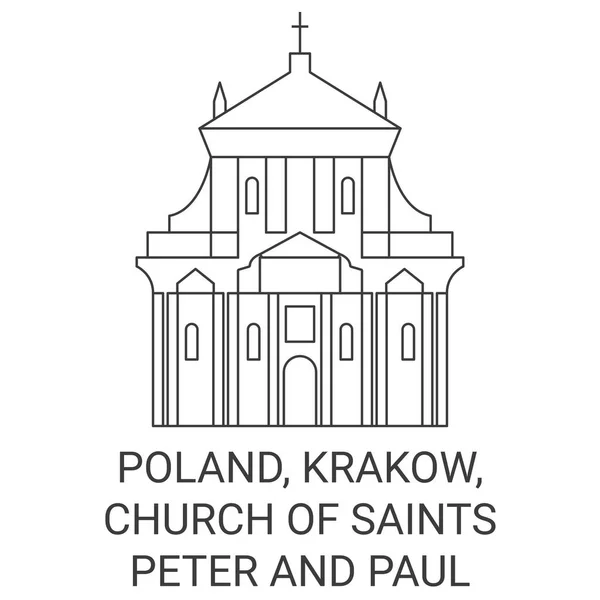Polen Krakau Kirche Der Heiligen Peter Und Paul Reise Wahrzeichen — Stockvektor