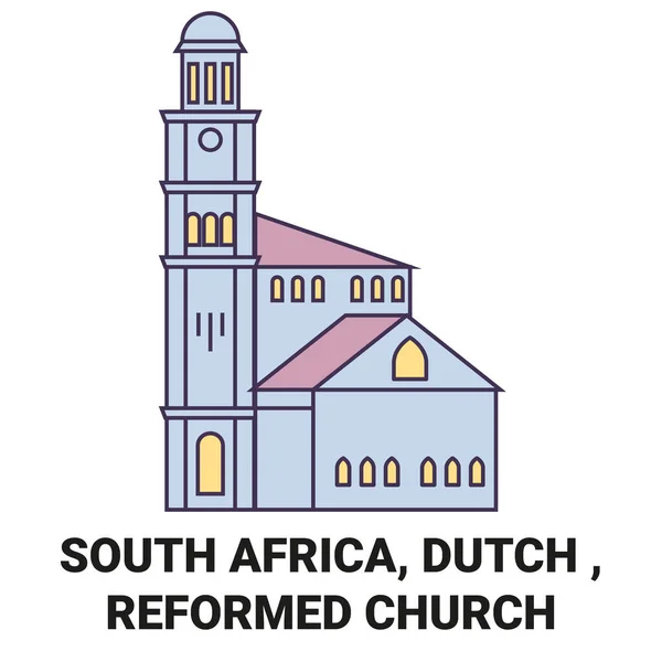Güney Afrika Hollanda Reform Kilisesi Seyahat Çizgisi Vektör Illüstrasyonu — Stok Vektör