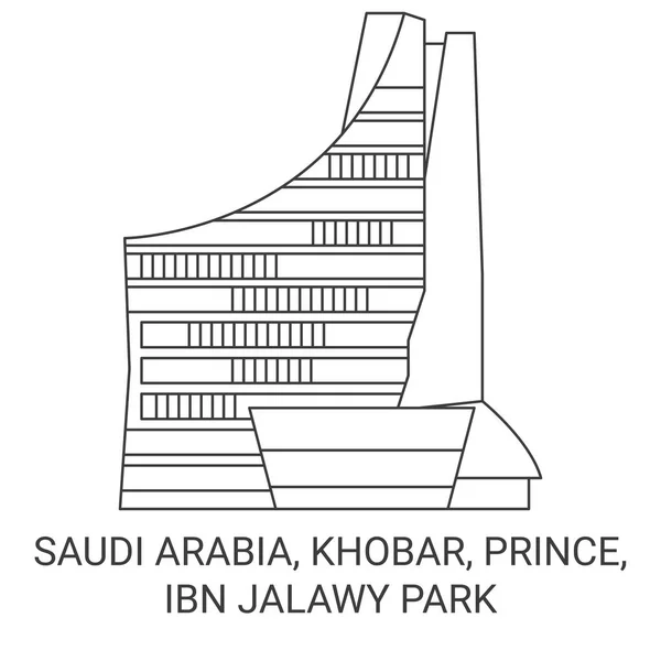 Saúdská Arábie Khobar Prince Ibn Jalawy Park Cestovní Orientační Linie — Stockový vektor