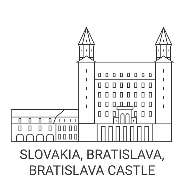 Slovakia Bratislava Bratislava Castle Travel Landmark Line Vector Illustration — Stock Vector