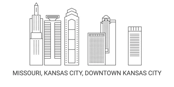 Stati Uniti Missouri Kansas City Downtown Kansas City Immagini Vettoriali — Vettoriale Stock