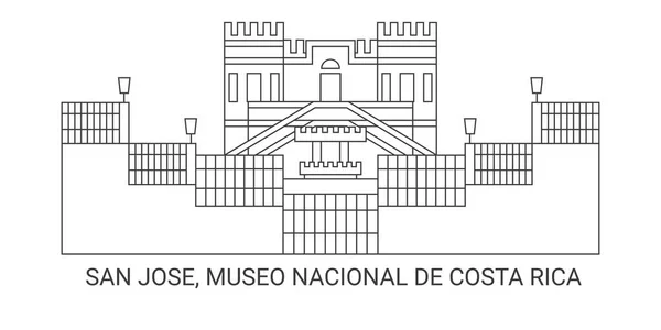 Costa Rica San Jose Museo Nacional Costa Rica Reise Meilenstein — Stockvektor